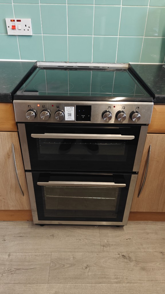 Kenwood stainless steel double oven electric cooker with ceramic glass hob